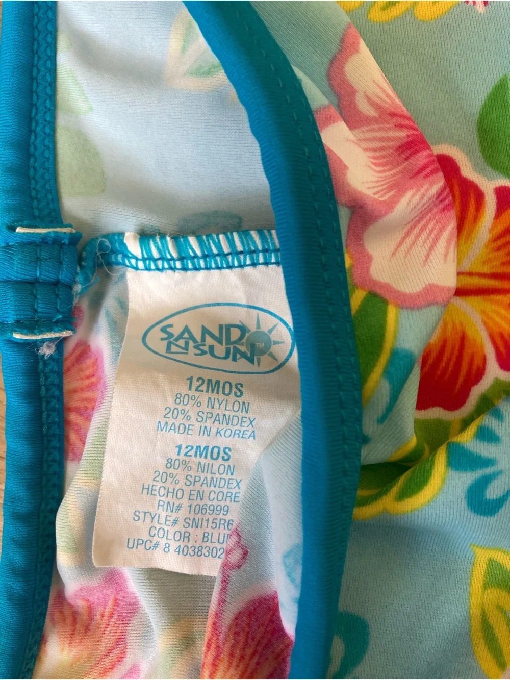 Y2K Blue Tropical Baby Halter Swim Bikini